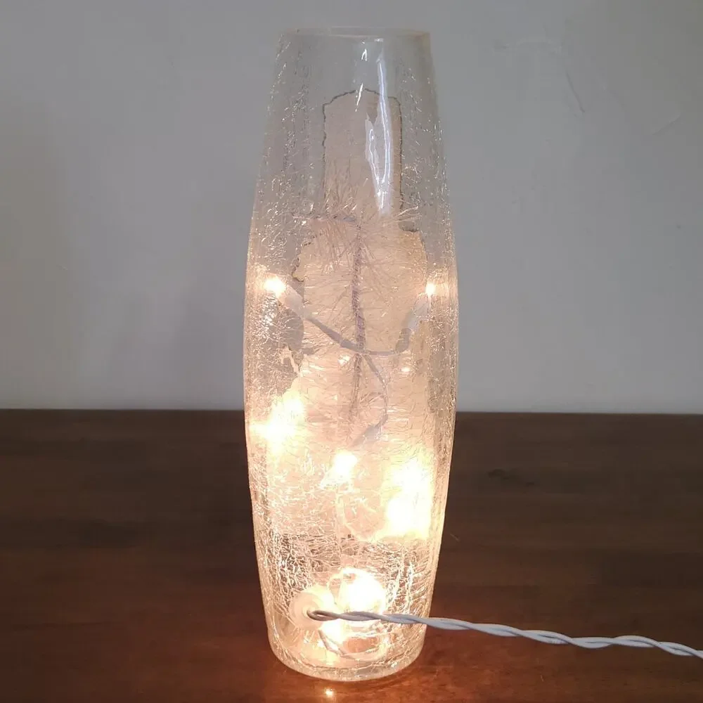 Pier 1 Imports Snowman Glass Hurricane Lamp Christmas Cottage Whimsical Country